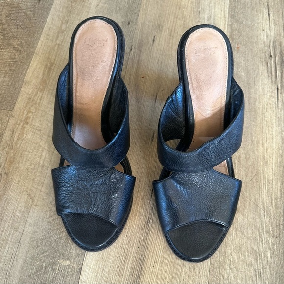 UGG Celia Leather Block Heel Sandals - Picture 3 of 10